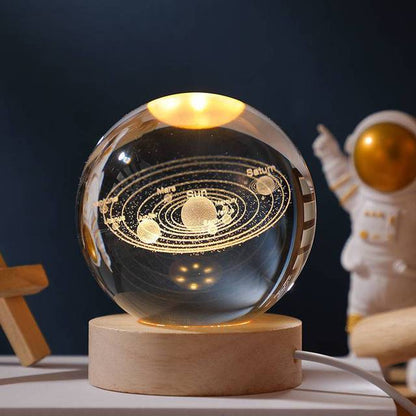 3D Glowing crystal globe