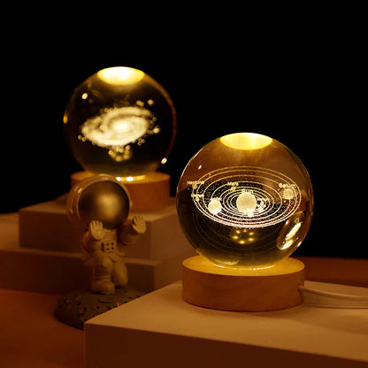 3D Glowing crystal globe