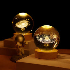 3D Glowing crystal globe