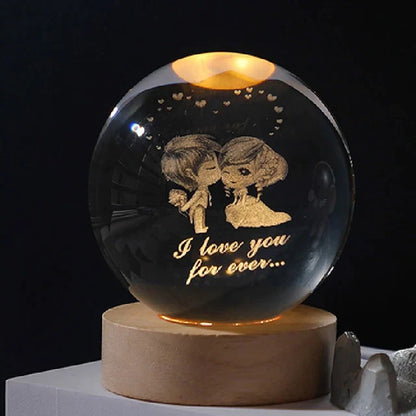 3D Glowing crystal globe