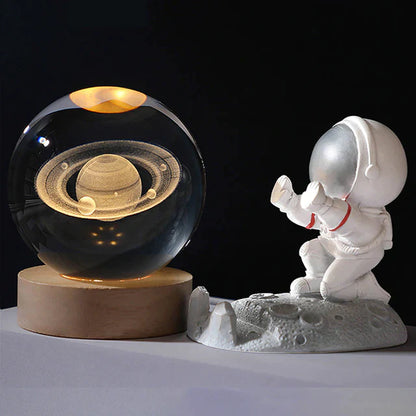 3D Glowing crystal globe