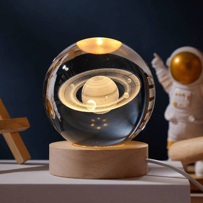 3D Glowing crystal globe
