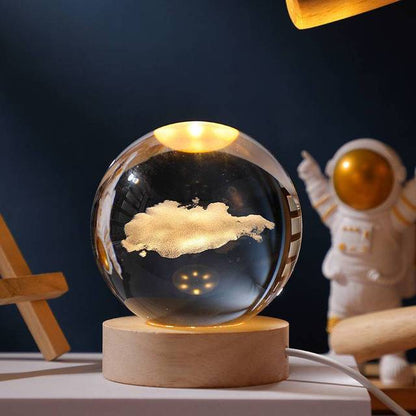 3D Glowing crystal globe