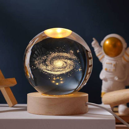 3D Glowing crystal globe