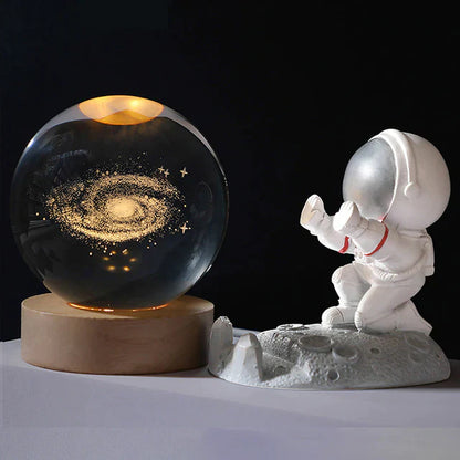 3D Glowing crystal globe