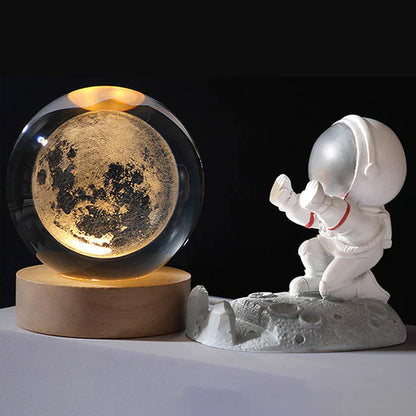 3D Glowing crystal globe