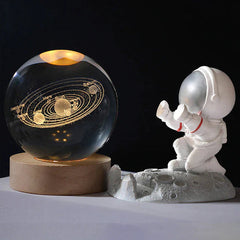 3D Glowing crystal globe