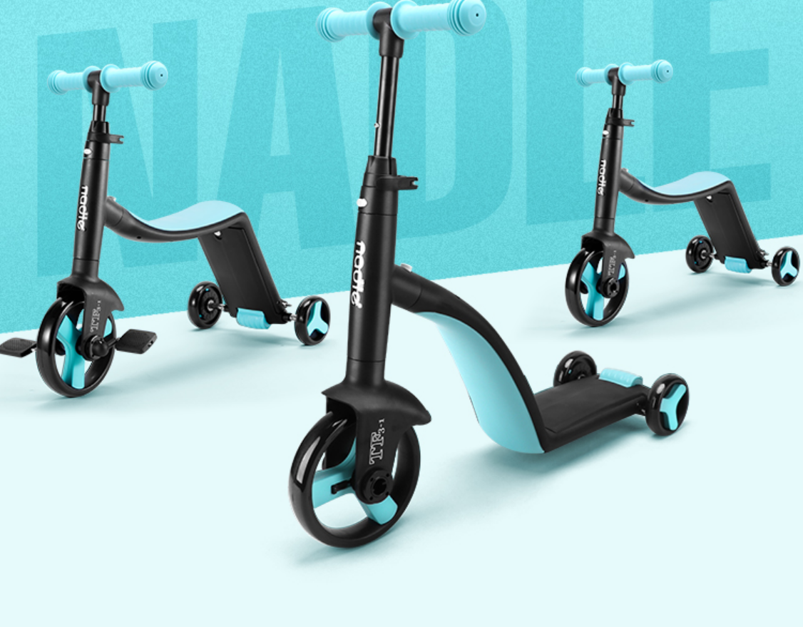 3 in 1 Kick scooter for kids with seating 3 wheels