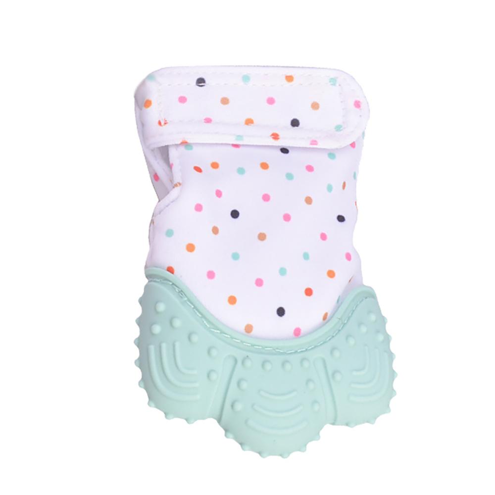2 PCS Baby Teething Mittens Self Soothing Pain Relief Mitt Stimulating Teether Toy