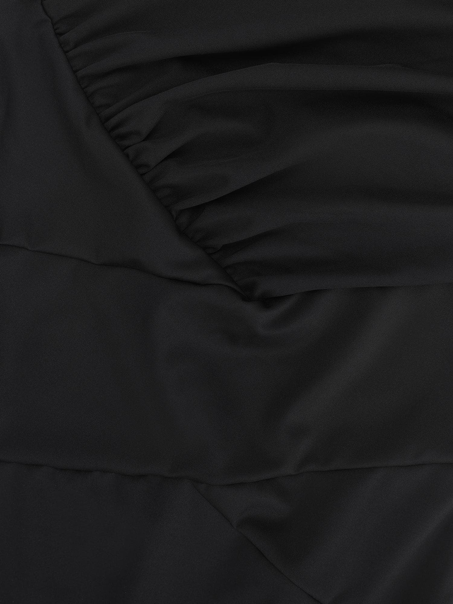 Built-In Shapewear Off Shoulder V-Neck Ruched Midi Dress