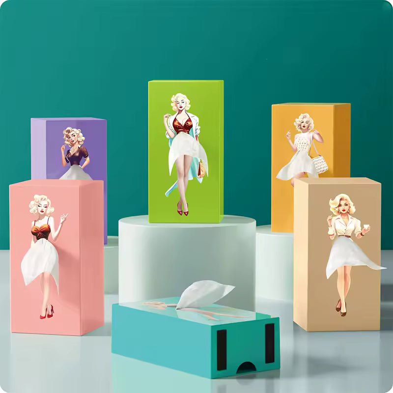 Cartoon Anime Girl Tissue Box Tissue Box Puffy Skirt Girl Face