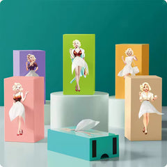 Cartoon Anime Girl Tissue Box Tissue Box Puffy Skirt Girl Face