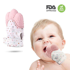 2 PCS Baby Teething Mittens Self Soothing Pain Relief Mitt Stimulating Teether Toy