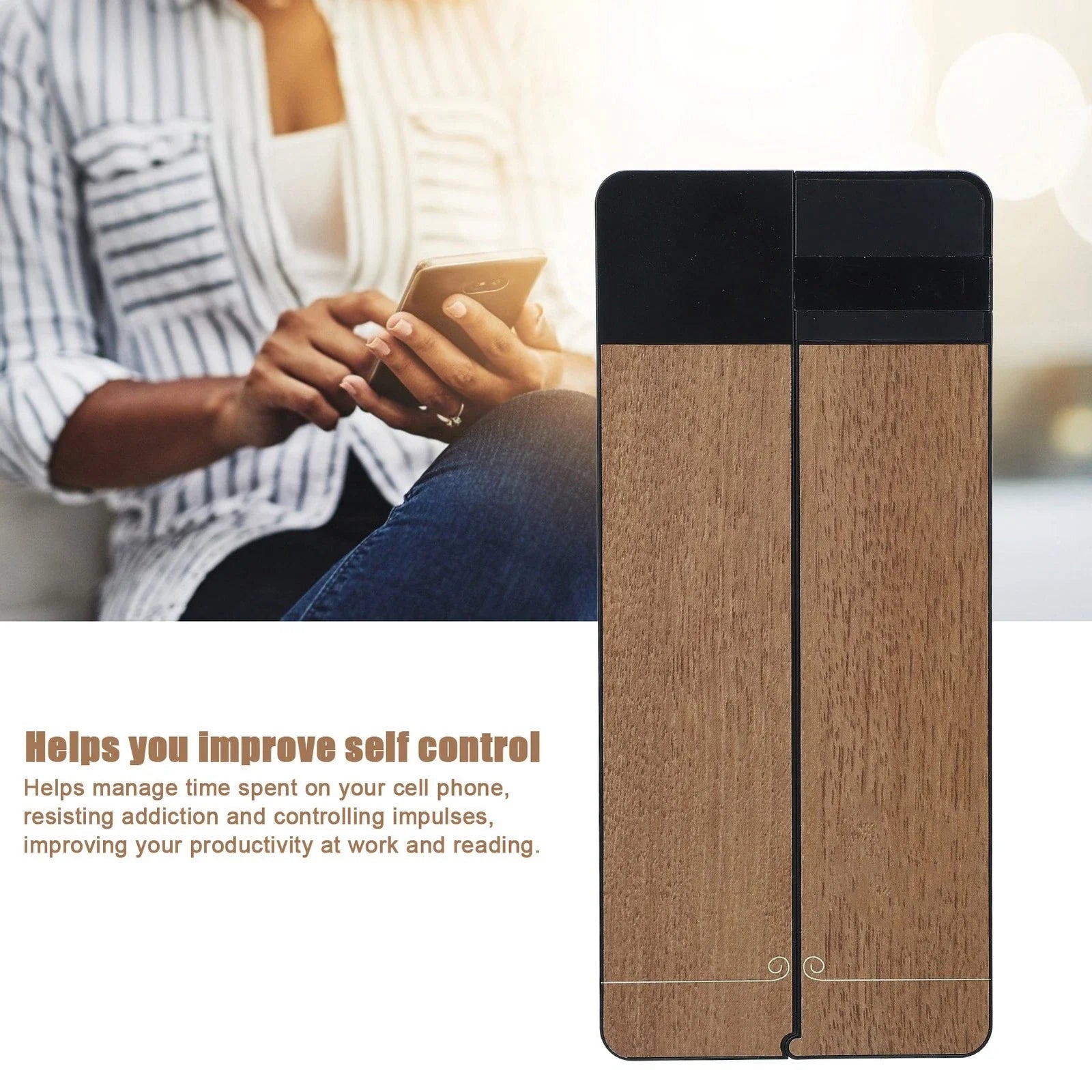 Cell Phone Lock Box Opaque Frame Phone Timer Lock Box Wood Grain Texture For