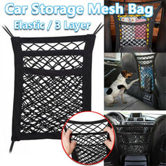 3 Layer Car Storage Net Bag Cargo Elastic Seat Mesh Organizer Holder Pocket US