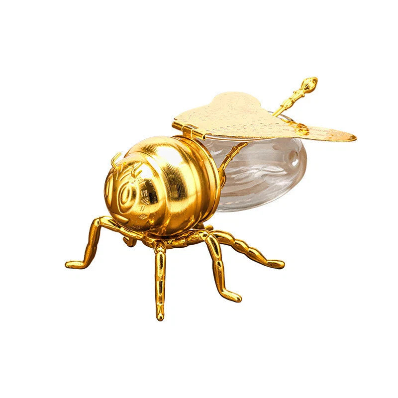 Bee Shaped Honey Jar With Spoon Versatile Novelty Container Condiment Pot Kitche