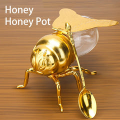 Bee Shaped Honey Jar With Spoon Versatile Novelty Container Condiment Pot Kitche